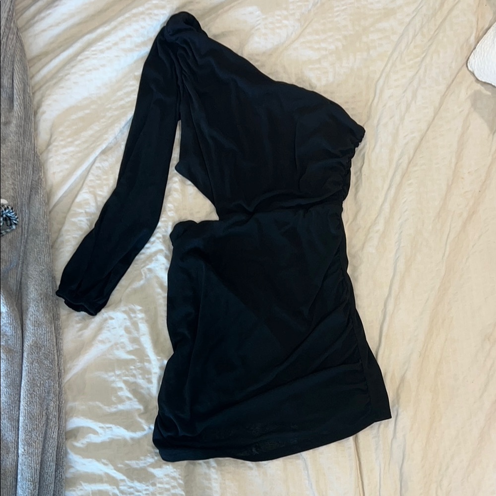 SHEIN Black One Shoulder Dress